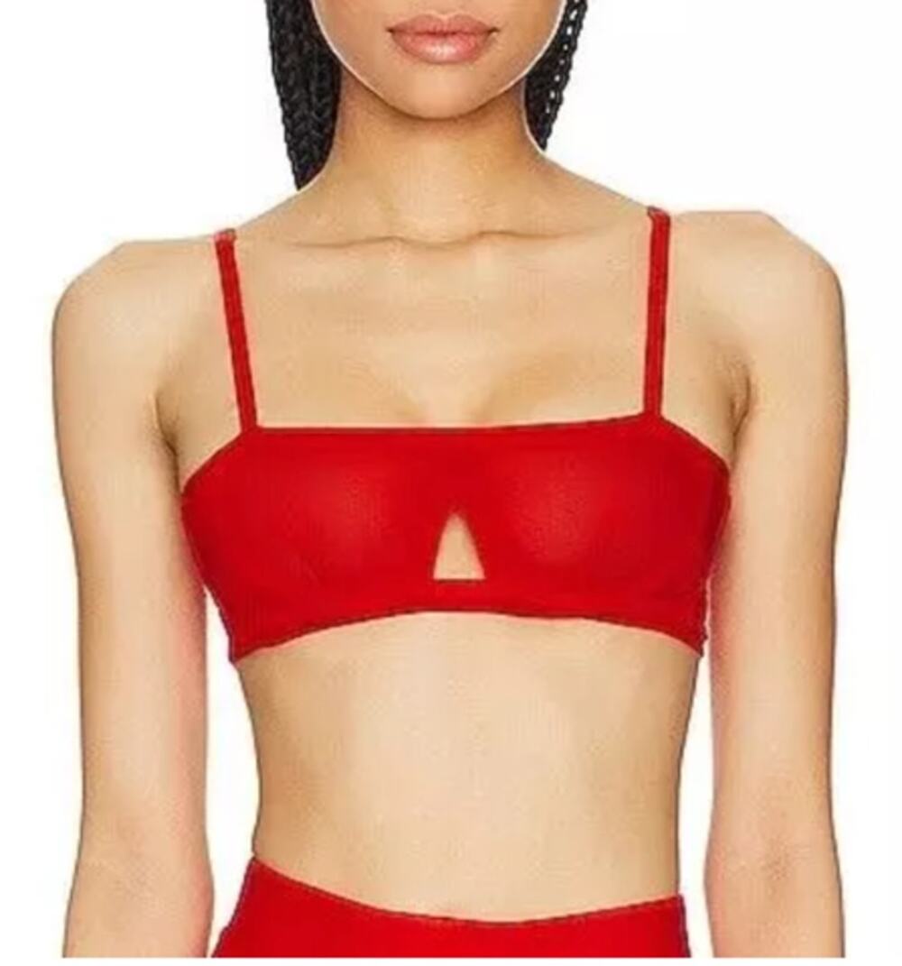 We are HAH Bra Fits Sizes 30-38B Red Mesh Wired Bra Blood Orange Womens Lingerie